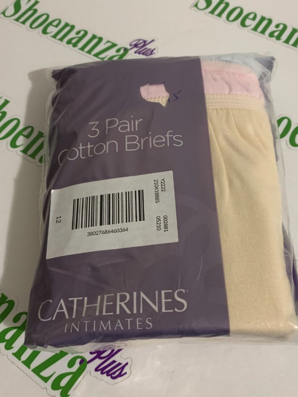 Catherines Brief Panties Underwear 3 100% Cotton Pack Beige Pink Plus 12 or 3X